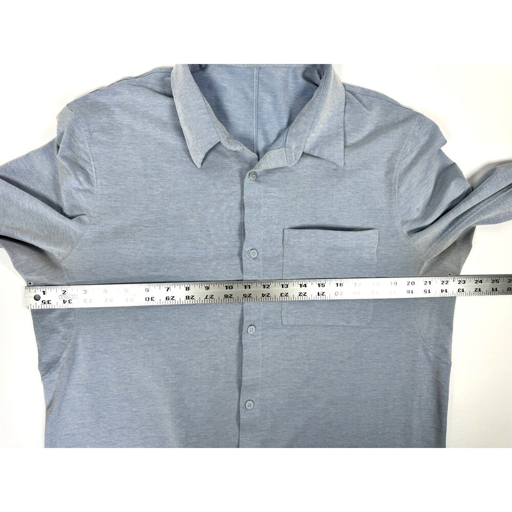 Lululemon Oxford Shirt Mens Blue‎ Long Sleeve Button Front Pocket Minimalist - Picture 11 of 16